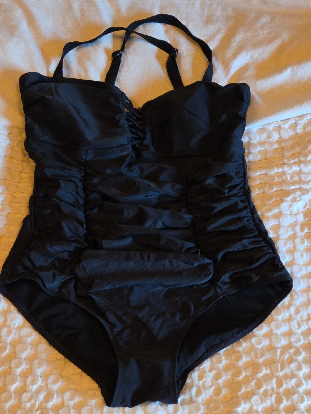 torrid Black Ruched One-Piece Swimsuit Size 0